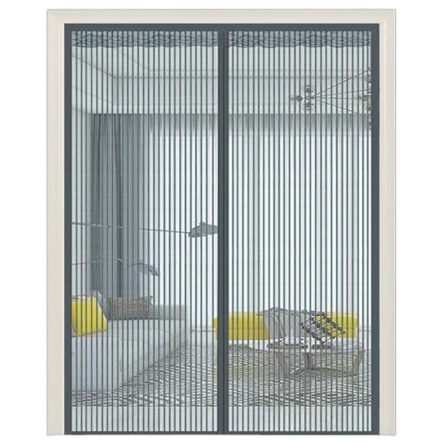 HUHJYUGE Magnetvorhang Selbstschließend, Fliegengitter Tür Insektenschutz Magnet Fliegenvorhang, mit Praktischem Magnetverschluss Automatisch Schließen (Gray 85x210cm) von HUHJYUGE