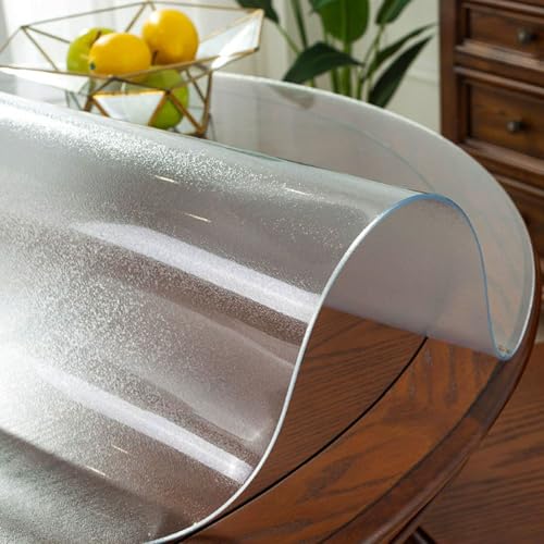 HUHJYUGE Tischdecke Transparente 180cm, Tischdecke Durchsichtig Rund 1.5mm Wasserdicht Hitzebeständig PVC Plastik-Tischdecken Folie Tischschutzfolie, für Esstische, Schreibtische von HUHJYUGE