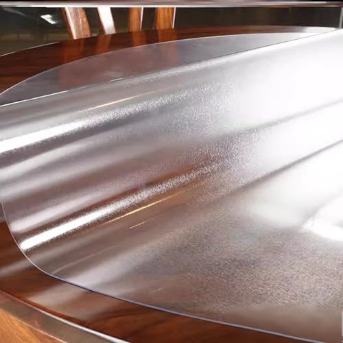 HUHJYUGE Transparente Tischdecke Rund 175cm, Transparenter Vinyl-Tischdeckenschutz, Transparenter Kunststoff-Kristall-Tischdeckenschutz, PVC wasserdichte Ölbeständigen Tischdecke von HUHJYUGE