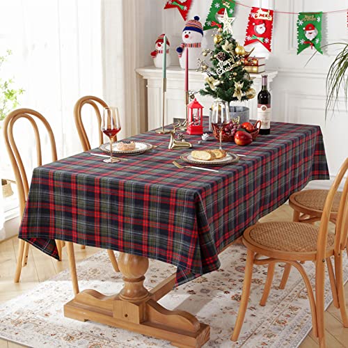 Tischdecke Weihnachten 140x260cm, Tischtuch Rechteckig, Tischwäsche Wohnzimmer Dekoration, Fleckenabweisende und Bügelfreie, für Küche Abendessen Tischplatte Dekoration von HUHJYUGE