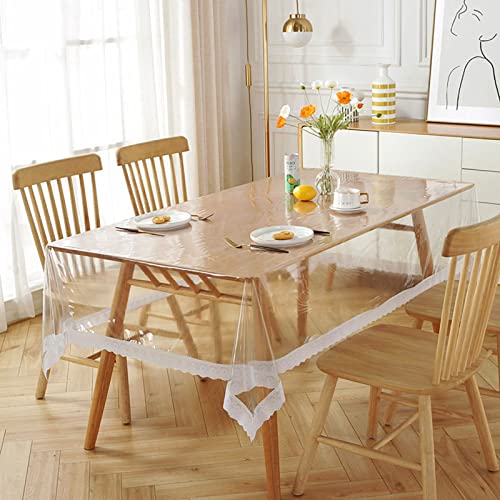 Tischschutz Folie Transparent 150x150cm, Durchsichtige Tischdecke Abwaschbar Wasserdicht, PVC Tischdecke Tischmatte Transparent, Fleckschutz, für Heimpartys, Urlaub, Restaurant Tischschutz Folie Transparent 150x150cm, Durchsichtige Tischdecke Abwaschbar Wasserdicht, PVC Tischdecke Tischmatte Transparent, Fleckschutz, für Heimpartys, Urlaub, Restaurant von HUHJYUGE