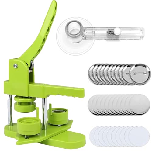 Button Maker Kit – 25–58 mm DIY Button Maker Maschine mit 100 Teilen und Kreisschneider für individuelle Werbung, Heimdekor und Kalenderprojekte – Enthält 44 mm Komponenten von HUIBBGO