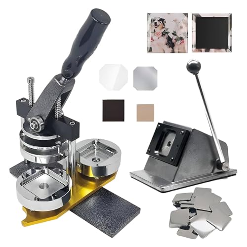 Button-Maker-Maschine – Quadratischer Kühlschrankmagnet-Maker mit 100 Verbrauchsmaterial-Sets und Papierschneider – DIY-Fotomagnet-Maker für individuelle Anstecker und Kühlschrankmagnete Button-Maker-Maschine – Quadratischer Kühlschrankmagnet-Maker mit 100 Verbrauchsmaterial-Sets und Papierschneider – DIY-Fotomagnet-Maker für individuelle Anstecker und Kühlschrankmagnete von HUIBBGO