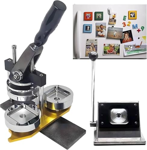 HUIBBGO 50 mm DIY-Button-Maker-Maschine, Pin-Button-Maker-Presse zur Herstellung von Spiegel-Schlüsselanhänger-Button-Teilen von HUIBBGO