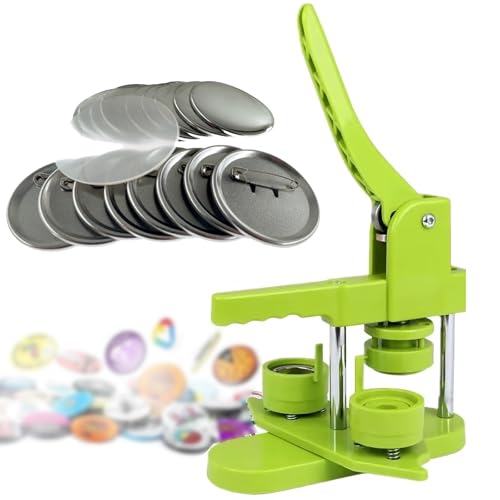 HUIBBGO Badge Maker Kit – 25–58 mm DIY-Anstecknadelpresse mit 100 Knopfteilen und Kreisschneider für individuelle Werbe-, Kalender- und Heimdekorprojekte, die Sie für Ihre Badges benötigen von HUIBBGO