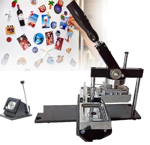 HUIBBGO Badge Maker Maschinenset, Professioneller Badge Maker aus Metall mit Papierschneider und 100-teiligen Komponenten für die DIY-Anfertigung von Badges von HUIBBGO