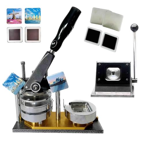 HUIBBGO Button-Maker-Maschine, Kühlschrankmagnet-Button-Maker-Maschine mit Papierschneider für die Herstellung von Kartenbutton-Buttons von HUIBBGO