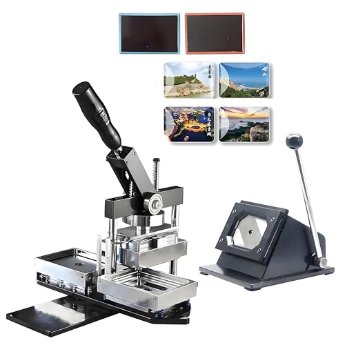 HUIBBGO Button-Maker-Maschine, Magnet-Button-Button-Maker-Kit – 80 x 53 mm Kühlschrankmagnet-Pressmaschine mit Papierschneider und 150 Komponenten für DIY-Foto-Kühlschrankaufkleber und Team-Buttons HUIBBGO Button-Maker-Maschine, Magnet-Button-Button-Maker-Kit – 80 x 53 mm Kühlschrankmagnet-Pressmaschine mit Papierschneider und 150 Komponenten für DIY-Foto-Kühlschrankaufkleber und Team-Buttons von HUIBBGO