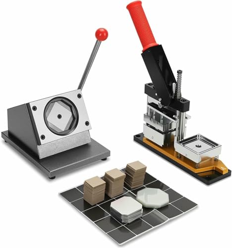 HUIBBGO Buttonmaschine, 2 x 2 Zoll quadratische Kühlschrankmagnetmaschine, 50 mm DIY-Foto-Kühlschrankmagnet-Pressmaschine mit Papierschneider und 1001000 Verbrauchsmaterialien HUIBBGO Buttonmaschine, 2 x 2 Zoll quadratische Kühlschrankmagnetmaschine, 50 mm DIY-Foto-Kühlschrankmagnet-Pressmaschine mit Papierschneider und 1001000 Verbrauchsmaterialien von HUIBBGO