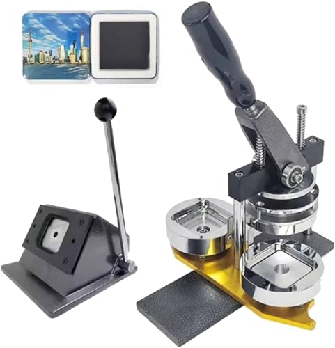 HUIBBGO DIY-Kombinations-Button-Maker-Maschine, Button-Maschine, Host-Ersatz, 50 mm, Button-Formschneider, Button-Presse von HUIBBGO