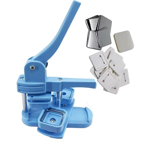 HUIBBGO DIY-Magnetmaschine – quadratischer Kühlschrank-Button-Maker, 2 Zoll 5 cm, ABS, leicht, mit 100 Verbrauchsmaterial-Sets zum Basteln und Personalisieren von HUIBBGO