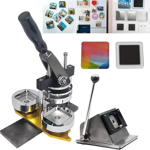 HUIBBGO Kühlschrankmagnet-Button-Maker-Maschine mit Papierschneider, 50-mm-Button-Maker-Maschine, DIY-Kühlschrank-Fotomagnet-Maschine für Bild-Buttons, Geschenk-Buttons, Team-Buttons von HUIBBGO