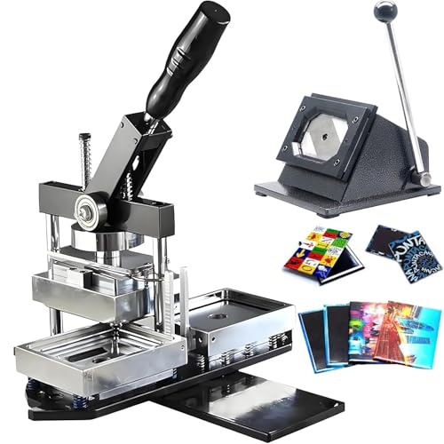 Maschine zur Herstellung von rechteckigen Foto-Kühlschrankmagneten (80 x 53 mm) mit Papierschneider – Erstellen Sie ganz einfach individuelle Magnete und Abzeichen, inklusive 100 Magnetfolien von HUIBBGO