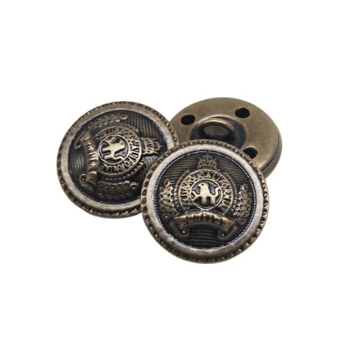 10 Stück/Los, 15/18/20/23/25 mm, Vintage-Kupfer-Metallknöpfe, Kleidungsstück, Übermantel, Nähzubehör, Knöpfe für Kleidung, Handwerk, DIY (Nr. 13, 22 mm) von HUIJIQX