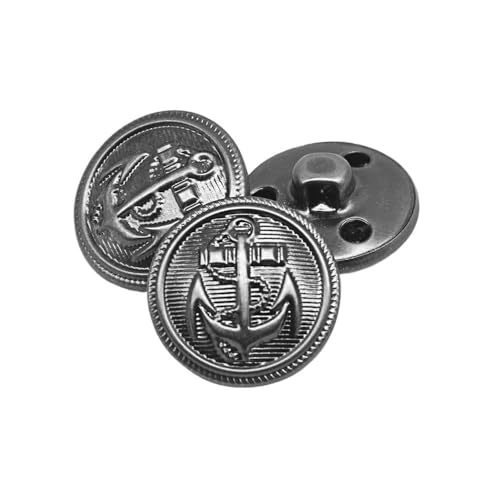 10 Stück/Los, 15/18/20/23/25 mm, Vintage-Kupfer-Metallknöpfe, Kleidungsstück, Übermantel, Nähzubehör, Knöpfe für Kleidung, Handwerk, DIY (Nr. 22, 25 mm) von HUIJIQX