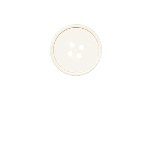 10 Stück 15 mm/25 mm auffällige Harzknöpfe für DIY-Mode-Accessoires und Kleidungsstücke, rundes Design mit vier Löchern (Weiß, 10 Stück, 15 mm) von HUIJIQX