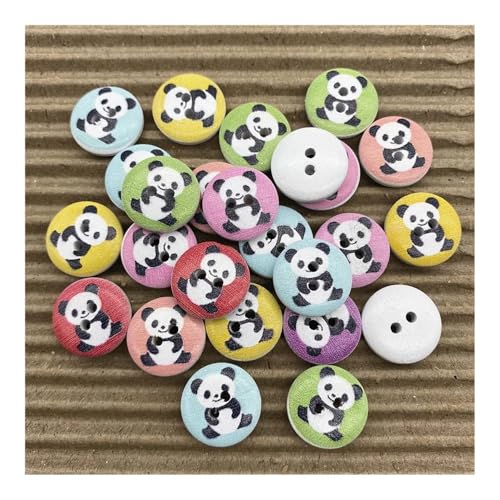 100 Stück 15 mm eine Vielzahl von Stilen von gemischten Holzknöpfen runden Knopf Monogramm Liebe Scrapbooking für Hochzeit Dekor Nähen (25) von HUIJIQX