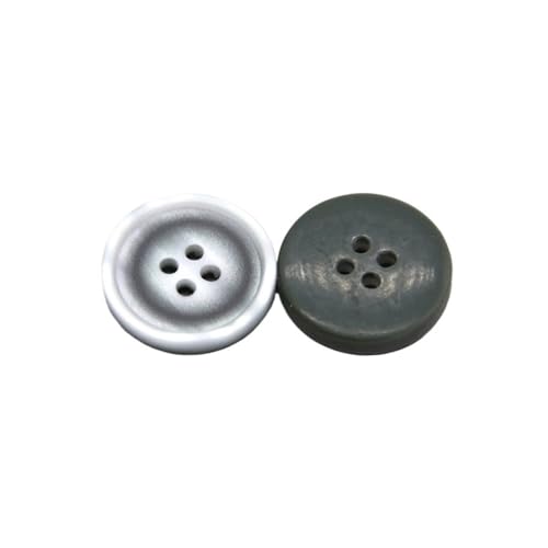 15/18/20/23/25 mm modische blaue runde Harzknöpfe für Kleidung, Herren, Hosen, Mantel, Jacke, DIY, Handwerk, Nähzubehör (Grau, 20 mm, 15 Stück) von HUIJIQX