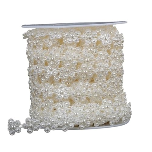2 Meter lange Angelschnur, künstliche Perlen, Perlenkette für DIY-Girlande, Hochzeit, Party, Dekoration, Zubehör, Brautblumen-Zubehör (13 mm Blume, 4) von HUIJIQX