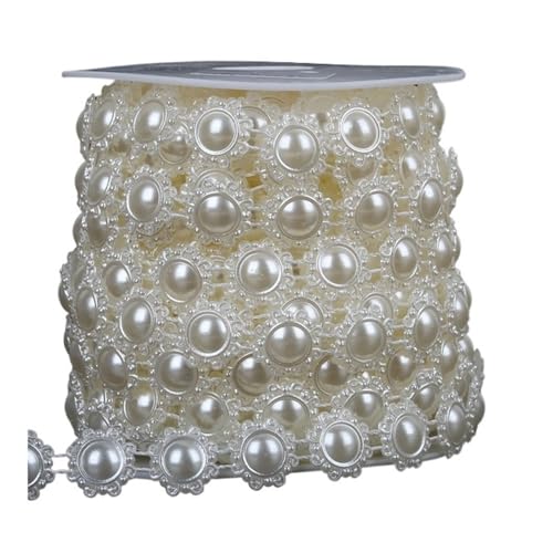 2 Meter lange Angelschnur, künstliche Perlen, Perlenkette für DIY-Girlande, Hochzeit, Party, Dekoration, Zubehör, Brautblumen-Zubehör (15 mm Blume3) von HUIJIQX