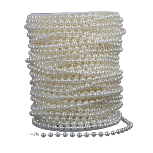 2 Meter lange Angelschnur, künstliche Perlen, Perlenkette für DIY-Girlande, Hochzeit, Party, Dekoration, Zubehör, Brautblumen-Zubehör (5 mm rund) von HUIJIQX