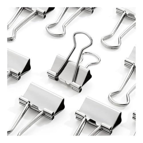 5-30 Stück Bindemittel Clips Metall Datei Büroklammern Edelstahl Papier Clip Clip 15/19/32/50mm Schreibwaren Clip Büro Schule Lieferungen (40mm 6 Stück) von HUIJIQX