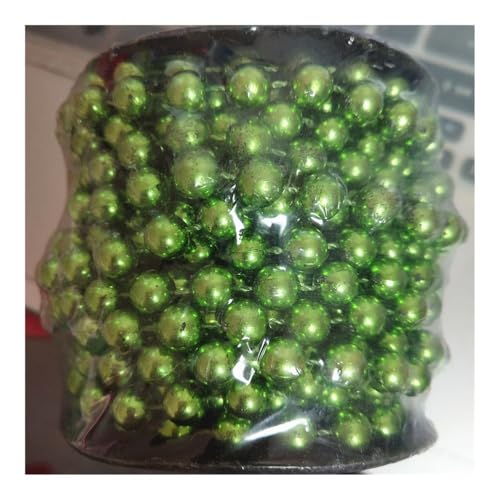9,1 Meter/Los ABS-Imitation 8 mm Perlenkette, Weihnachtsvorhang, Dekoration, DIY-Zubehör, Weiß, Rot, Blau, Grün (Hellgrün) von HUIJIQX