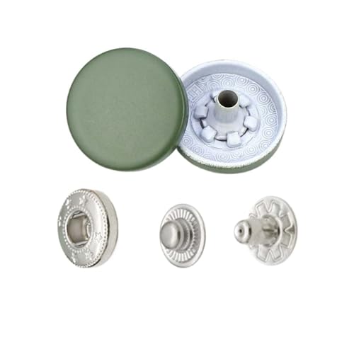Bunte Metall-Druckknöpfe, Nähknöpfe für Leder, Handwerk, Taschen, Kleidung, Mantel, Jacken (H133, Dunkelgrün, 831, 5 Set) von HUIJIQX