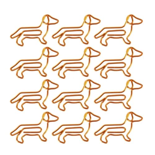 Goldene Dackel Büroklammern Cartoon kreative Anpassung speziell geformte Gold Büroklammer (orange) (40 Stück) von HUIJIQX