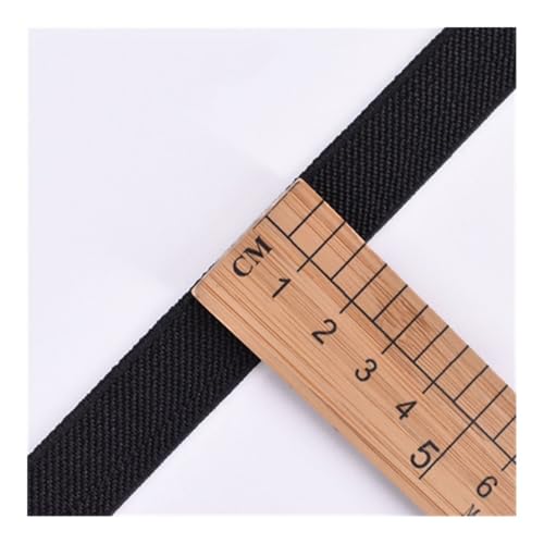 HUIJIQX 15 mm doppelseitiger, verdickter Köpergürtel, 5 Meter, Hose, Rock, Bund, elastischer Gürtel, Bekleidungszubehör, Gummiband (schwarz) von HUIJIQX