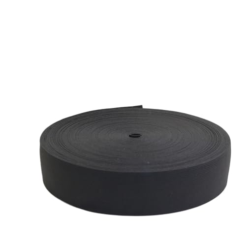 HUIJIQX Flaches Gummiband zum Nähen von Kleidung, Hosen, Accessoires, Stretchgürtel, Kleidung, DIY, Nähstoff, Breite 3–60 mm (schwarz, 1 m - 10 mm) von HUIJIQX