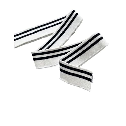 Hochdehnbarer gestrickter Baumwollstoff, T-Shirt-Ausschnitt, elastischer Kragen, Bündchen, Besatz für Heimwerker, Kleidung, Accessoires, Stoff, 3,5 x 80 cm (11) von HUIJIQX