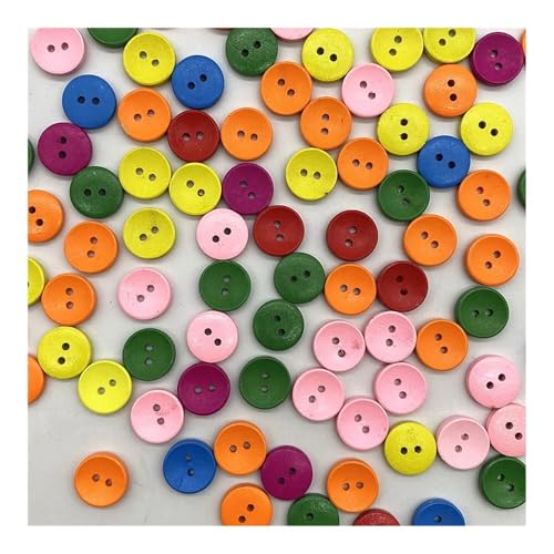 Holzknöpfe, 15 mm, verschiedene Stile gemischt, rund, monogrammiert, Liebe, Scrapbooking, für Hochzeitsdekoration, Nähen, 100 Stück (35) von HUIJIQX