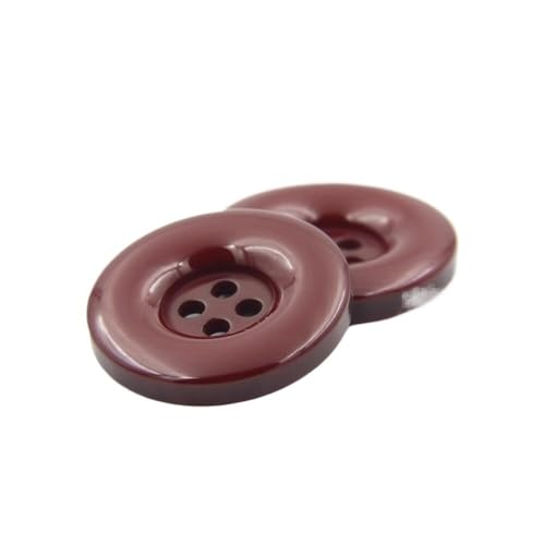Knöpfe aus Kunstharz, 4 Löcher, 15 mm, 18 mm, 20 mm, 23 mm, 25 mm, 28 mm, 30 mm, 34 mm, 38 mm, Schwarz / Weiß, für Nähen, Scrapbooking, Heimwerken (15 dunkelrot, 20 mm, 25 Stück) von HUIJIQX