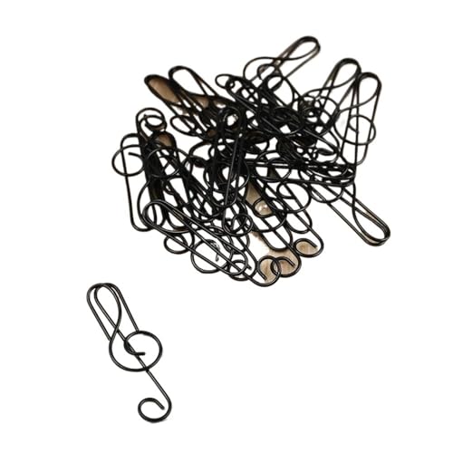 Kreative Büroklammern, Lesezeichen-Halter, aus Metall, für Büro, Schule, Zuhause (schwarz, 40 Stück) von HUIJIQX