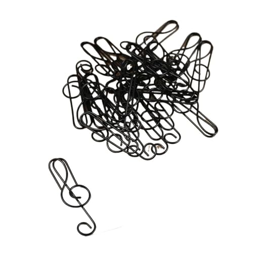 Kreative Büroklammern, Lesezeichenhalter, aus Metall, für Büro, Schule, Zuhause (schwarz, 20 Stück) von HUIJIQX