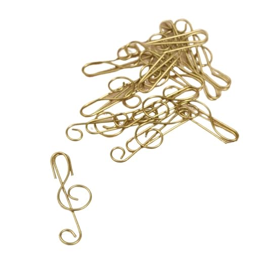 Kreative Büroklammern, Musiknoten, Lesezeichen, Büro, Schule, Schreibwaren, Geschenk für Studenten, 20 Stück (Gold) von HUIJIQX