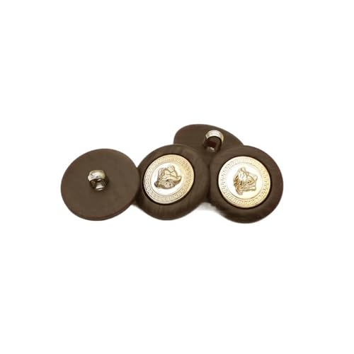 Luxuriöse Retro-Knöpfe, Kunstharz, Metall, rund, Nähknöpfe, handgenäht, Mantel, Windbreaker, Kleidungszubehör (Kaffee, 18,0 mm), 10 Stück von HUIJIQX