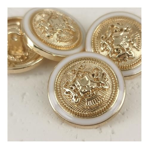 Metallknöpfe mit Kronenmuster, goldene Knöpfe, britische Mode, College-Stil, Anzugknöpfe, handgenäht, Mantel, Kleidung, Nähknöpfe (3,20 mm, 6 Stück) von HUIJIQX