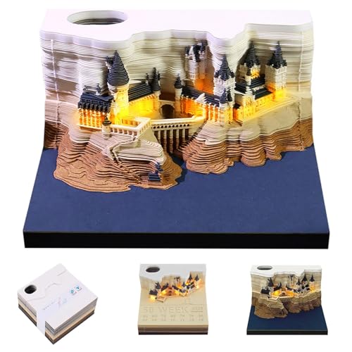 3d Kalender,3D-Notizblock,3D Kalender Abreißen 2025,Papierskulptur Desktop Ornament,2025 Tischkalender-Notizblock mit Licht,3D-Magisches Schloss Wochenkalender Notizblock,Desktop-Kalender 3d Kalender,3D-Notizblock,3D Kalender Abreißen 2025,Papierskulptur Desktop Ornament,2025 Tischkalender-Notizblock mit Licht,3D-Magisches Schloss Wochenkalender Notizblock,Desktop-Kalender von HUIKUANGEU