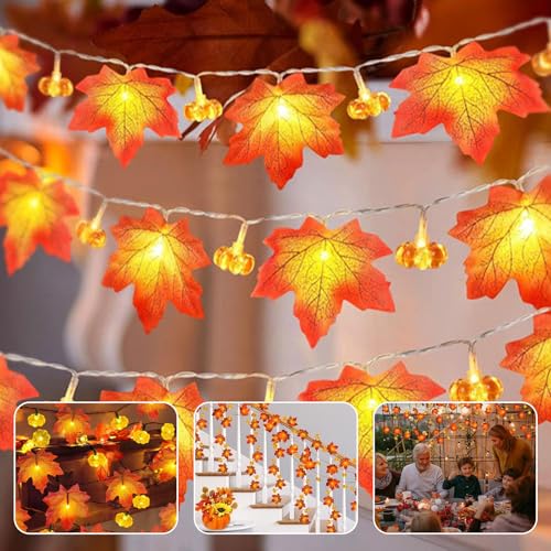 HUIKUANGEU Ahornblatt Lichterketten,Herbst Ahornblatt Girlande Lichterkette,LED Maple Leaf Lichterketten,Halloween Kürbis Lichterketten,Halloween Lichterkette, für Halloween Autumn Decor HUIKUANGEU Ahornblatt Lichterketten,Herbst Ahornblatt Girlande Lichterkette,LED Maple Leaf Lichterketten,Halloween Kürbis Lichterketten,Halloween Lichterkette, für Halloween Autumn Decor von HUIKUANGEU