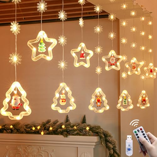 Lichtervorhang Innen,Weihnachtsbeleuchtung Fenster,Lichterkettenvorhang Fenster Weihnachtsdeko,Weihnachtsbeleuchtung Lichterkette Fenster Innen,LED Sterne Weihnachtsbeleuchtung,für Weihnachten Deko Lichtervorhang Innen,Weihnachtsbeleuchtung Fenster,Lichterkettenvorhang Fenster Weihnachtsdeko,Weihnachtsbeleuchtung Lichterkette Fenster Innen,LED Sterne Weihnachtsbeleuchtung,für Weihnachten Deko von HUIKUANGEU