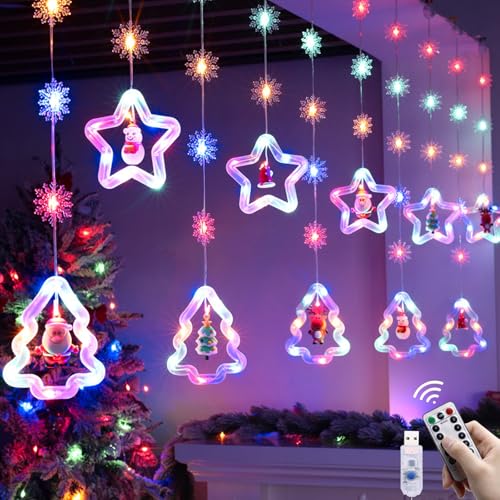 Lichtervorhang Innen,Weihnachtsbeleuchtung Fenster,Lichterkettenvorhang Fenster Weihnachtsdeko,Weihnachtsbeleuchtung Lichterkette Fenster Innen,LED Sterne Weihnachtsbeleuchtung,für Weihnachten Deko Lichtervorhang Innen,Weihnachtsbeleuchtung Fenster,Lichterkettenvorhang Fenster Weihnachtsdeko,Weihnachtsbeleuchtung Lichterkette Fenster Innen,LED Sterne Weihnachtsbeleuchtung,für Weihnachten Deko von HUIKUANGEU