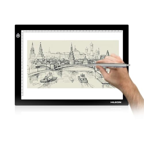 HUION Leuchttisch L4S LED Pad, 31 x 21cm Arbeitsbereich, Tragbare Lichtkasten Leuchtkasten mit USB Kabel, Ideal für DIY 5D Diamond Painting Skizzierung Zeichnen Malen Skizzierung von HUION