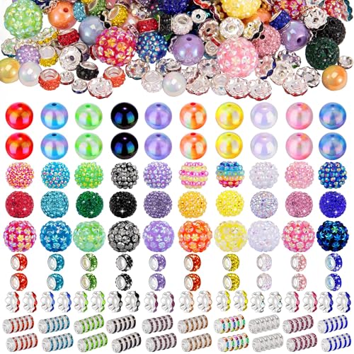 HUISUYTON 190 Stück Perlen zur Stiftherstellung, inklusive 140 Stück Rondelle-Abstandshalter, 50 Strassperlen für Stift, Acrylperlen für Schmuckherstellung, Armbänder, Perlenstifte HUISUYTON 190 Stück Perlen zur Stiftherstellung, inklusive 140 Stück Rondelle-Abstandshalter, 50 Strassperlen für Stift, Acrylperlen für Schmuckherstellung, Armbänder, Perlenstifte von HUISUYTON