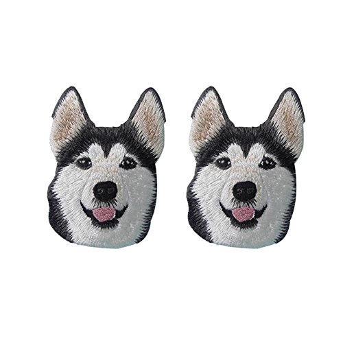 HUIXUN Aufnäher mit Husky-Motiv, Nähzubehör, ideal zum Aufnähen oder Aufbügeln auf Kleidungsstücken, 2 Stück á 2,2 x 3 HUIXUN Aufnäher mit Husky-Motiv, Nähzubehör, ideal zum Aufnähen oder Aufbügeln auf Kleidungsstücken, 2 Stück á 2,2 x 3 von XUNHUI