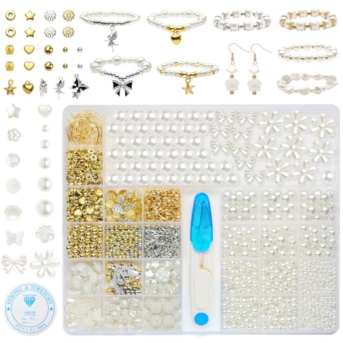 HUMTEOXI Perlen Weiß Set, Perlen Bracelet zum Auffädeln Erwachsene Kind für DIY Beads for Jewellery Making Schaffung Schmuck Geschenk für Weihnachten, Partys, Ostern, Feiertage HUMTEOXI Perlen Weiß Set, Perlen Bracelet zum Auffädeln Erwachsene Kind für DIY Beads for Jewellery Making Schaffung Schmuck Geschenk für Weihnachten, Partys, Ostern, Feiertage von HUMTEOXI