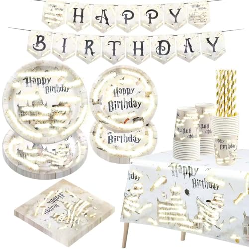 Wizard Geburtstags Deko, 20 Gäste Magischer Wizard Partygeschirr Set, Pappteller Kindergeburtstag Happy Birthday Deko Partyzubehör für Geburtstagsdeko Junge Mädchen Partys Wizard Geburtstags Deko, 20 Gäste Magischer Wizard Partygeschirr Set, Pappteller Kindergeburtstag Happy Birthday Deko Partyzubehör für Geburtstagsdeko Junge Mädchen Partys von HUMTEOXI