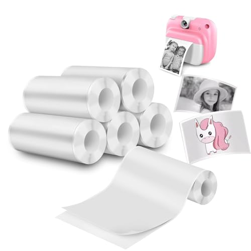 Mini-Thermo-Klebepapier für Sofortbildkameras für Kinder, BPA-frei, Nachfüllrollen, 57 x 25 mm, Sofortdruck-Aufkleber für tragbare Drucker mit 57 mm, 5 Rollen von HUOJI