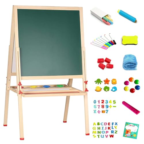 Kinder Tafel Holz Kindertafel Malerei Holztafel|Höhenverstellbar Doppelseitige, Double-Sided Whiteboard and Board, Whiteboard und Tafel-Staffelei für Kinder 2-8 Jahren Kinder Tafel Holz Kindertafel Malerei Holztafel|Höhenverstellbar Doppelseitige, Double-Sided Whiteboard and Board, Whiteboard und Tafel-Staffelei für Kinder 2-8 Jahren von HUOLE